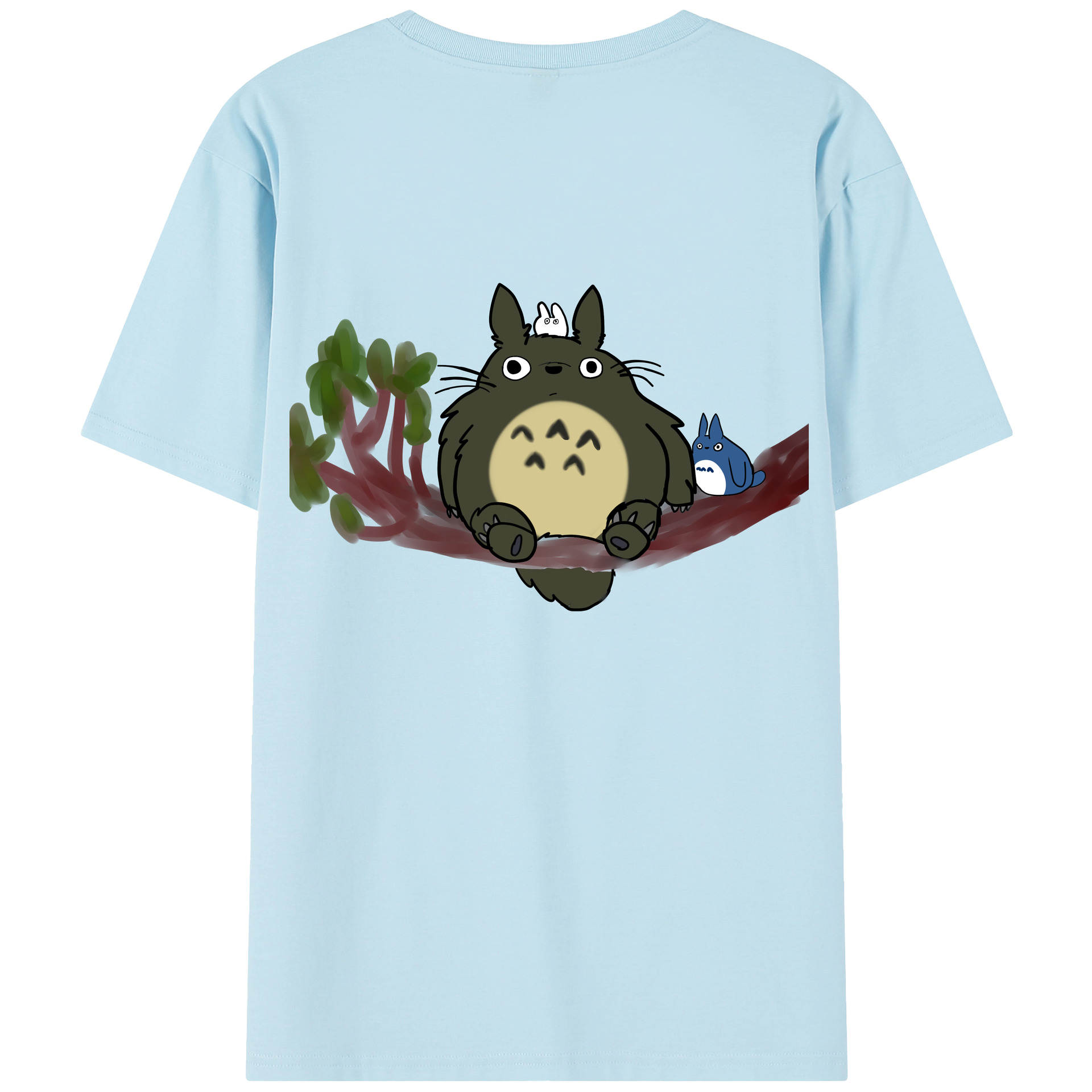 （画像用） となりのトトロ 草壁メイ 草壁サツキ My Neighbor Totoro Satsuki Kusakabe Mei Kusakabe 綿100％半袖Tシャツ（背面プリント）